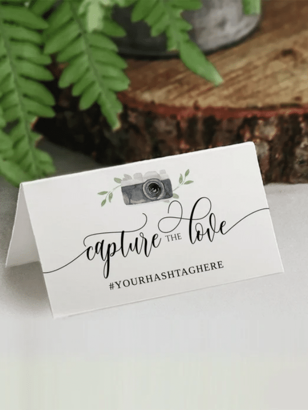 Found the perfect wedding hashtag? Consider some of these creative ideas from Etsy to showcase your hashtag.