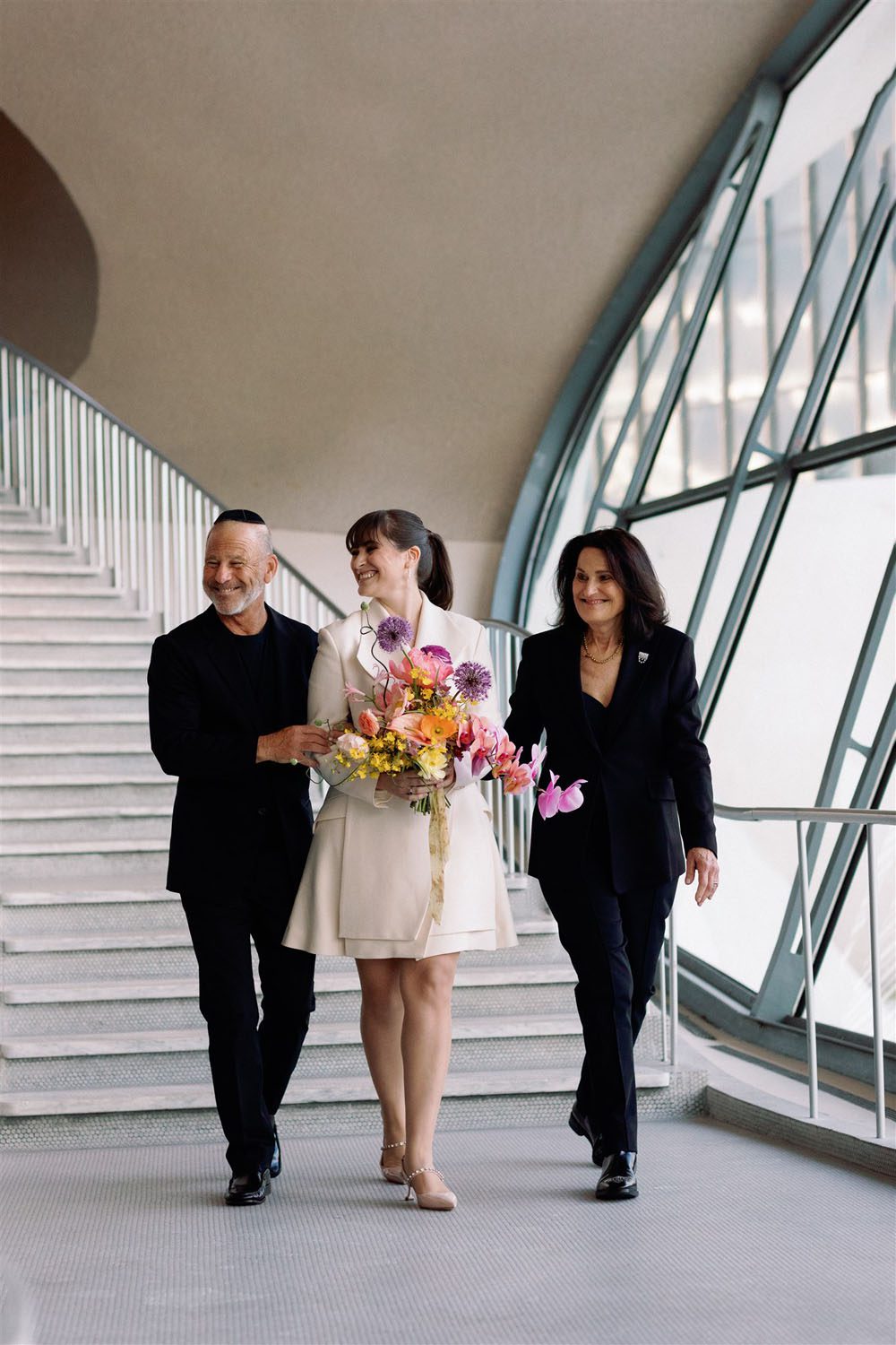 A design and architecture inspired real wedding at the TWA Hotel at JFK Airport